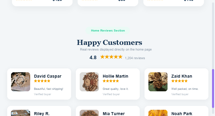 Home page reviews