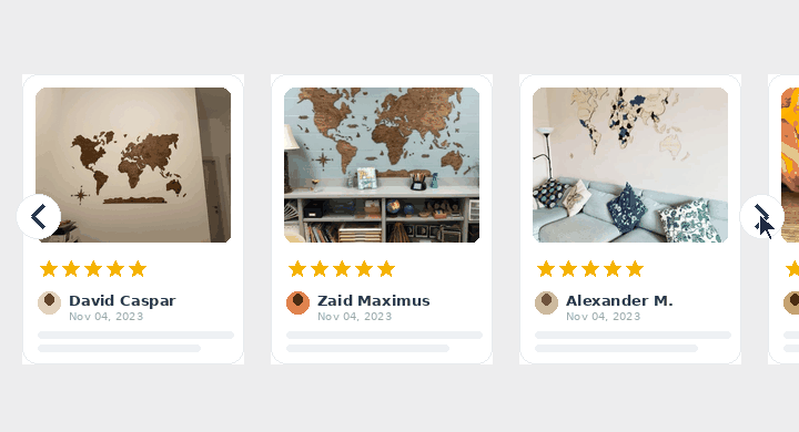 Reviews slider — your best reviews rotating on any page
